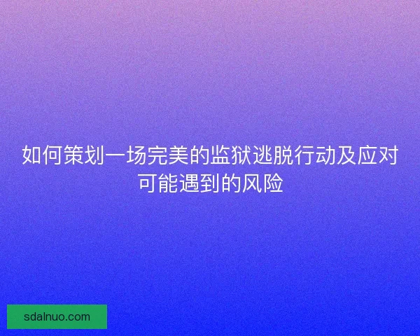 如何策划一场完美的监狱逃脱行动及应对可能遇到的风险 如何策划一场完美的监狱逃脱行动及应对可能遇到的风险