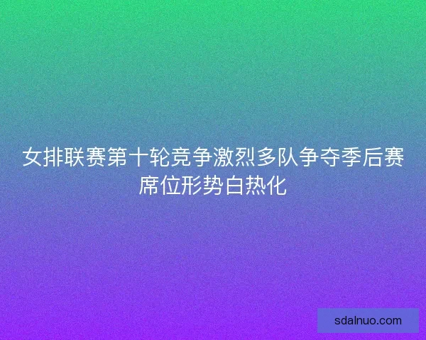 女排联赛第十轮竞争激烈多队争夺季后赛席位形势白热化