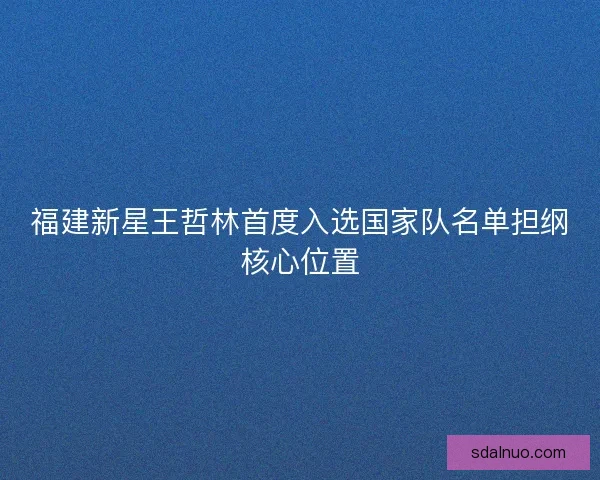 福建新星王哲林首度入选国家队名单担纲核心位置